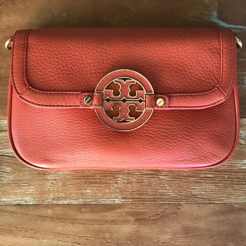 Coral Colored Tori Burch Crossbody Purse